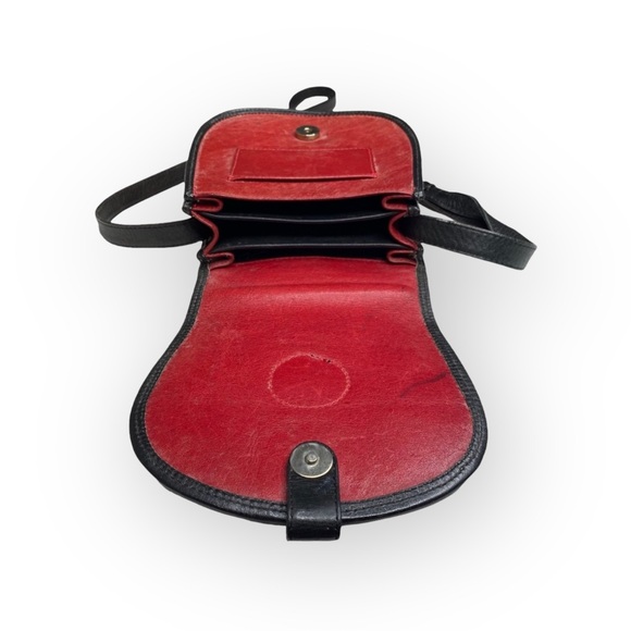 Vintage: Boots ‘n Bags ❁ Accordion Mini Crossbody Saddle Bag ❁ Brick Red Leather - Picture 12 of 16